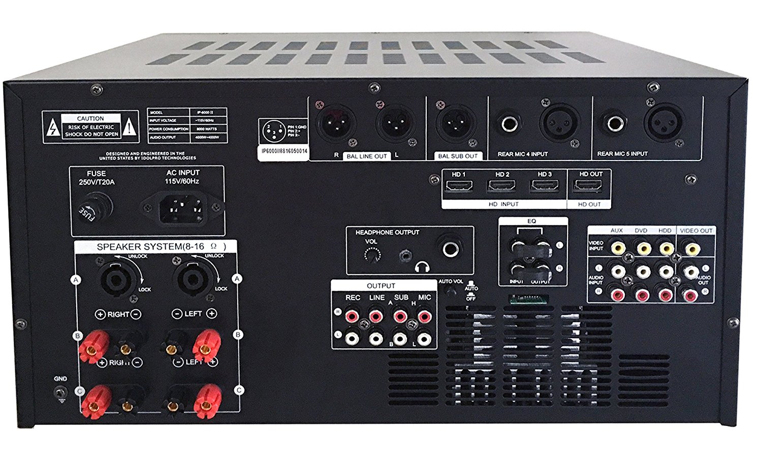 IDOLpro 8000W IP6000 II Bluetooth/HDMI/Recording/LCD Screen/10 Band