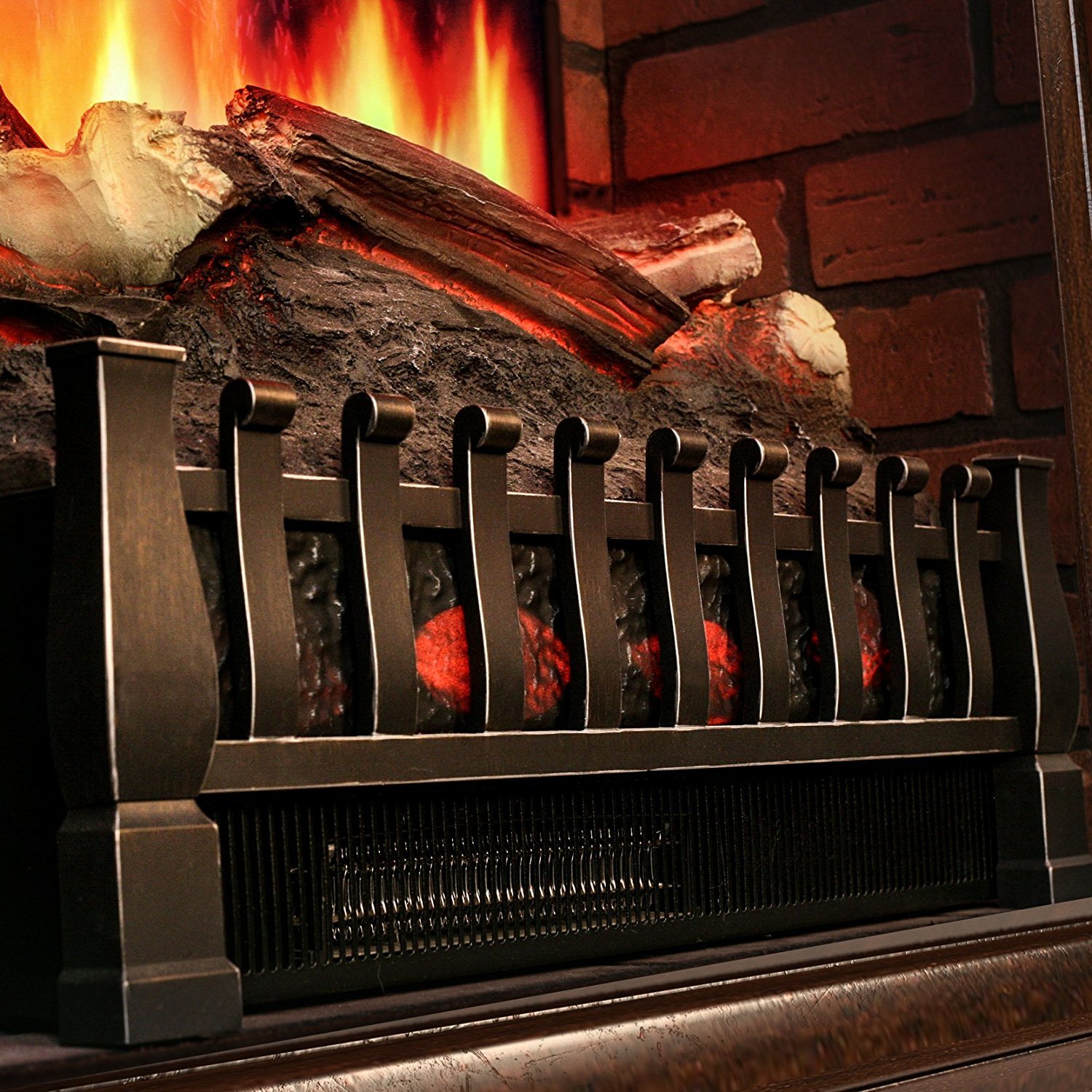 MagikFlame Electric Fireplace w/ Realistic Flame Effects + Crackling
