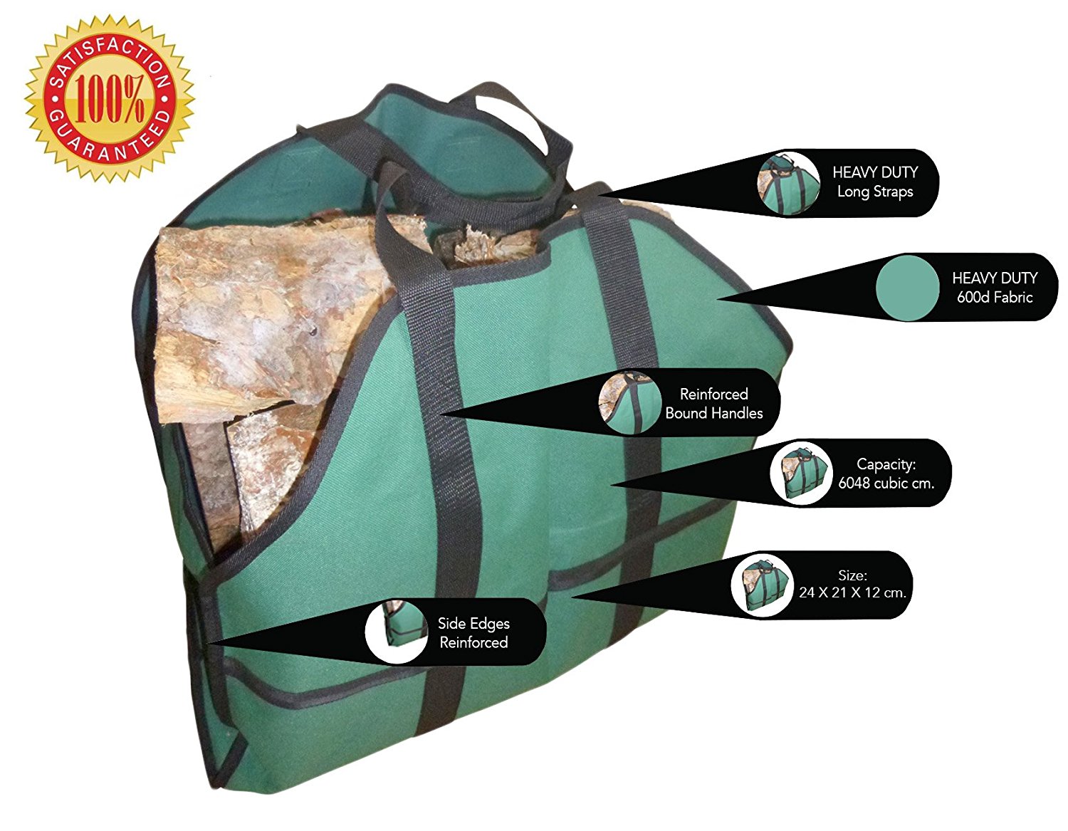 NEW Deluxe Log Bag Carrier This Superior Heavy Duty OutdoorIndoor