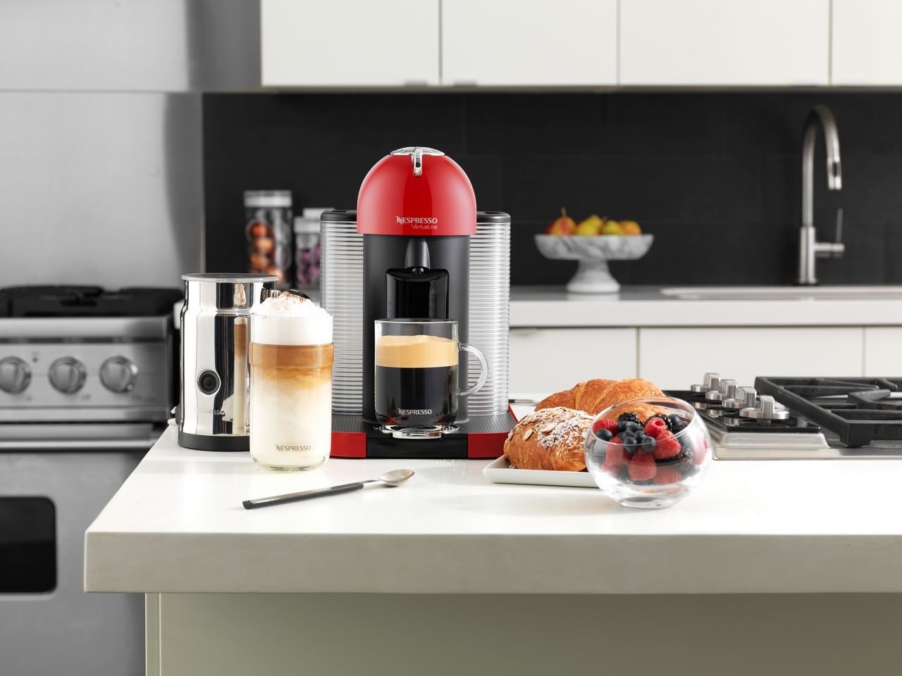 Nespresso VertuoLine Coffee and Espresso Maker with Aeroccino Plus Milk Frother, Black N2 free