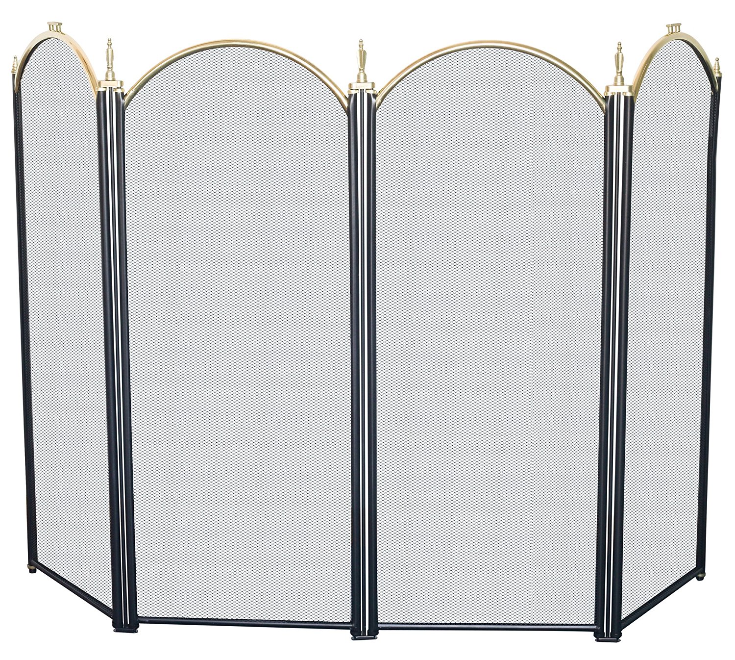 Amagabeli 4panel Fireplace Screens Modern Decorative Wrought Iron Black Firescreen 32inch High