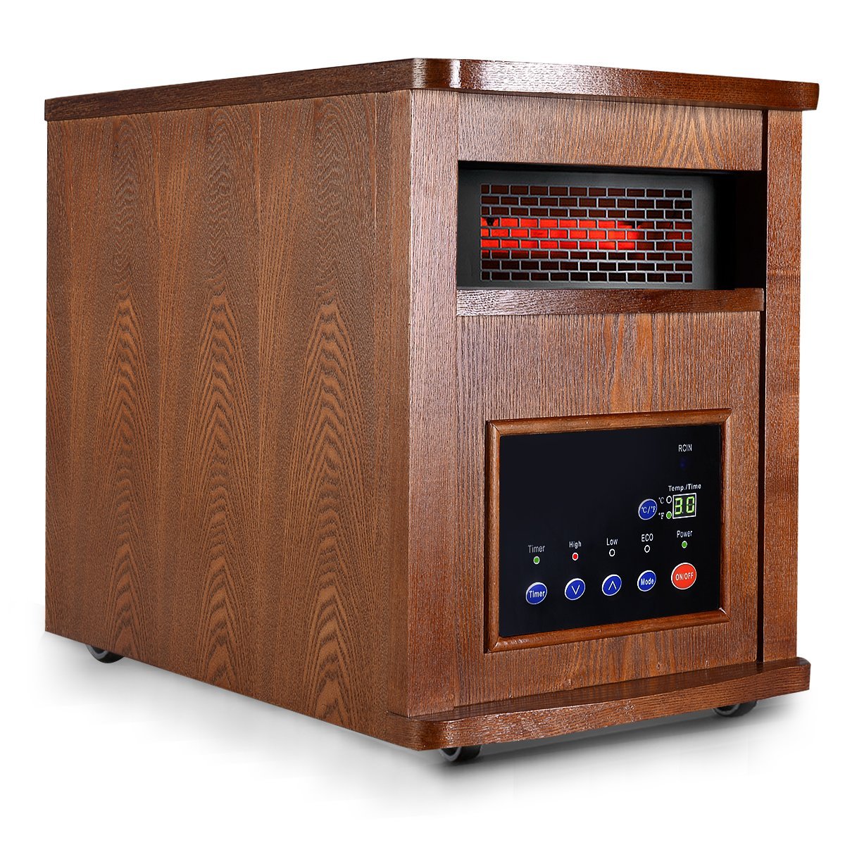 Giantex 1500w Pro 6 Element Infrared Quartz Heater Large Room W/wood