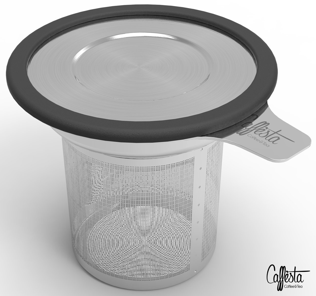 Caffèsta Stainless Steel Loose Leaf Tea Infuser with Silicone Grip Lid