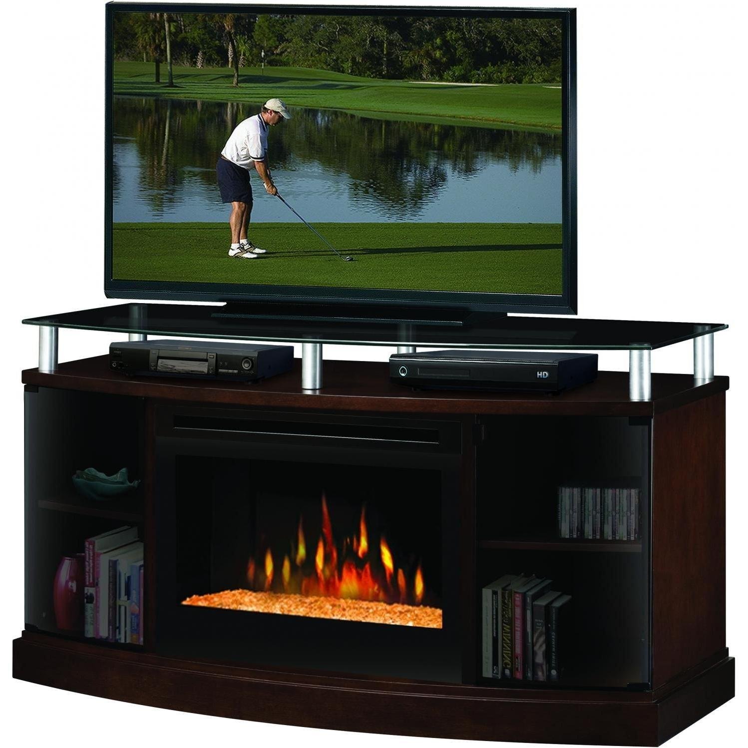 Dimplex Windham Flatpanel TV Stand and Electric Fireplace in Mocha