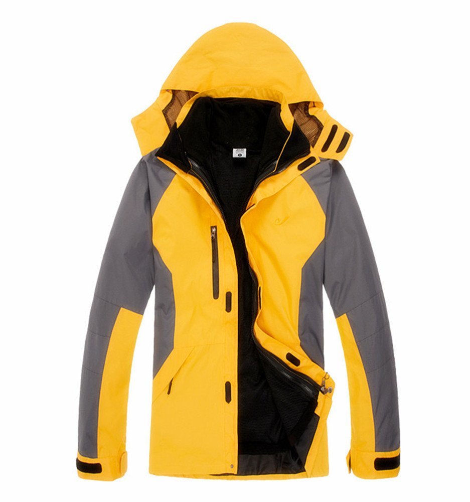Hanxue Mens Hiking Ski Jacket Softshell 3 in 1 Hiking Raincoat Plus