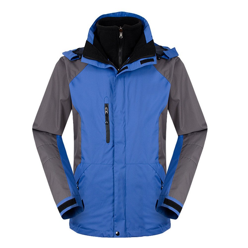Hanxue Mens Hiking Ski Jacket Softshell 3 in 1 Hiking Raincoat Plus