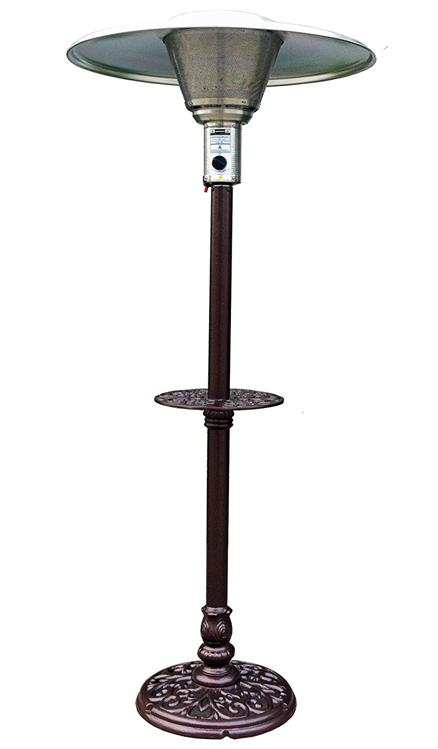AZ Patio Heaters Natural Gas Patio Heater in Hammered Bronze, Cast