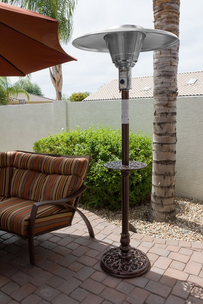 AZ Patio Heaters Natural Gas Patio Heater in Hammered Bronze, Cast