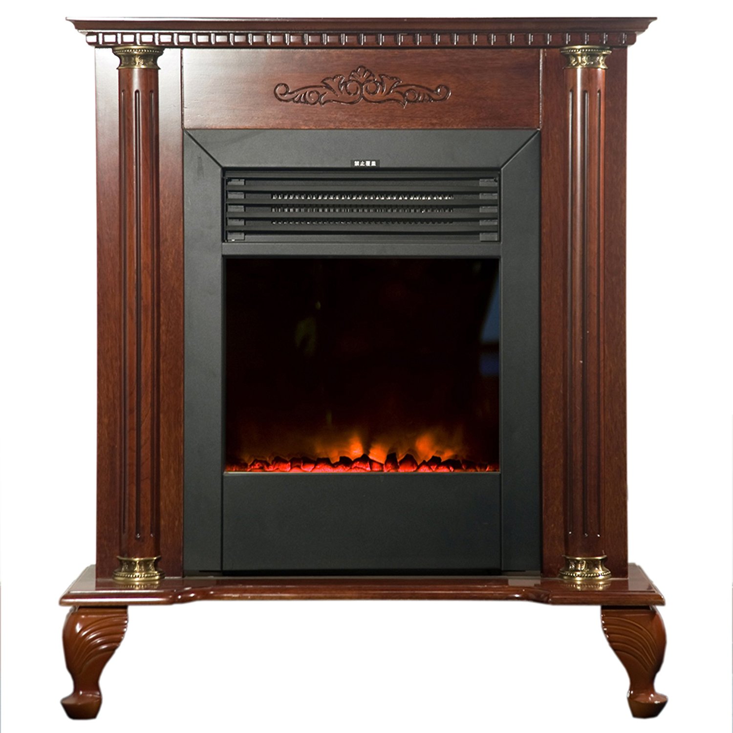 Yosemite Home Decor DFEFP79 Classic Electric Fireplace, Brown free