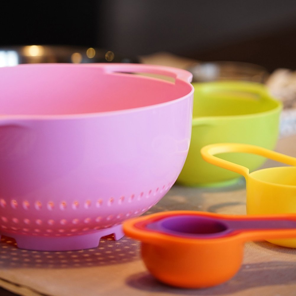 Eco BPA Free 8 Piece in Large Plastic Dishwasher Safe Mixing Nesting