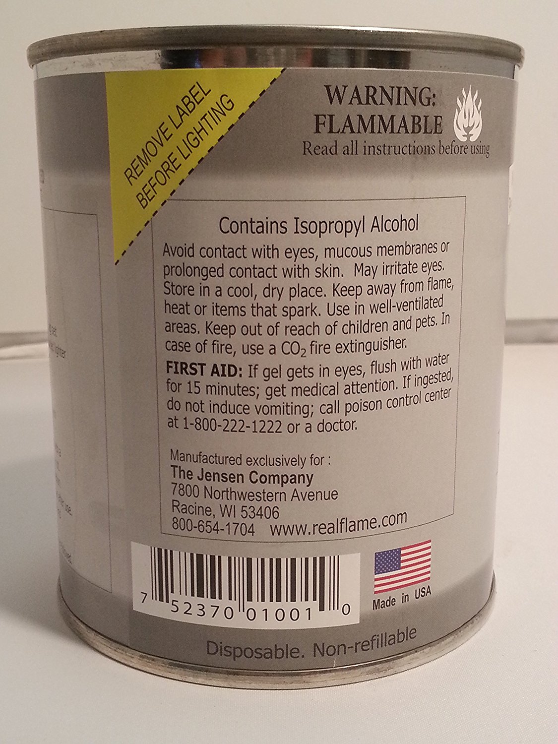 REAL FLAME COMPANY 2112 Premium Gel Fireplace Fuel Lasts Up to 3 Hours