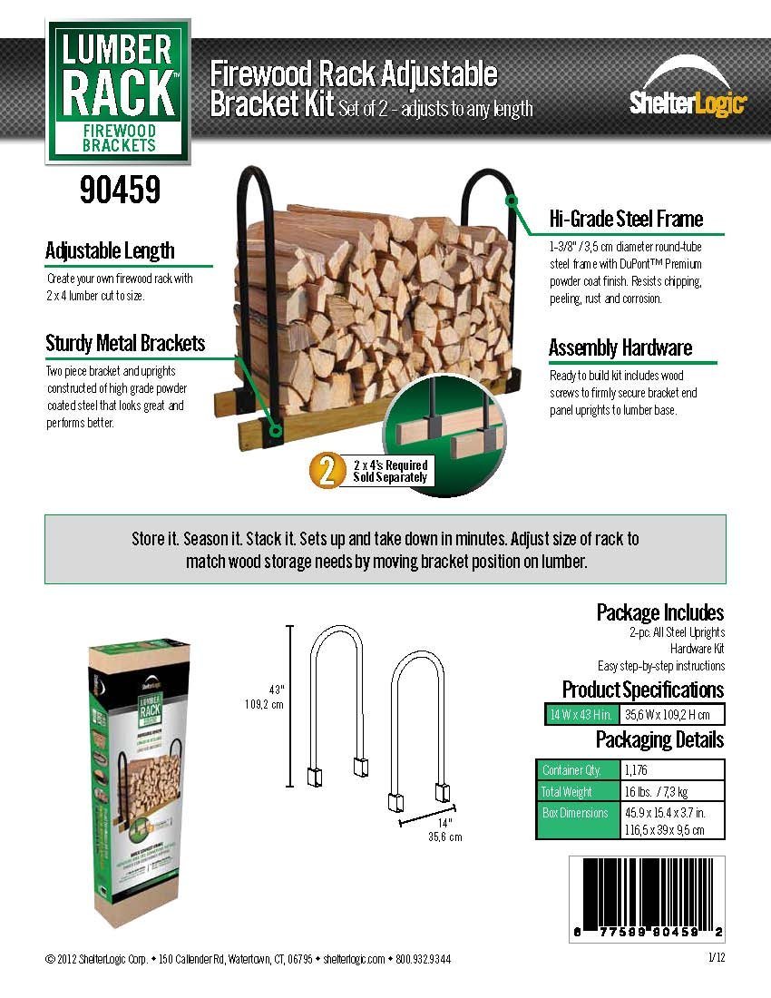 ShelterLogic Lumber Rack Firewood Adjustable Bracket Kit free image