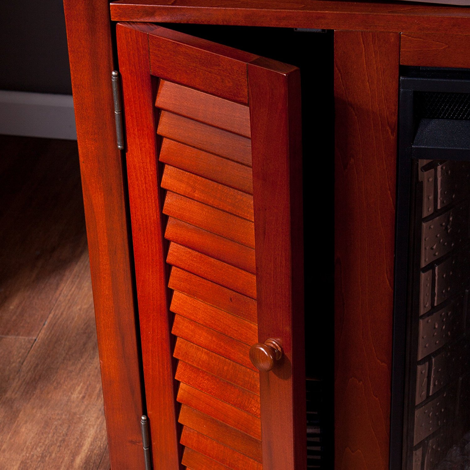 Southern Enterprises Adelaide Media Fireplace, Classic Mahogany N5 free