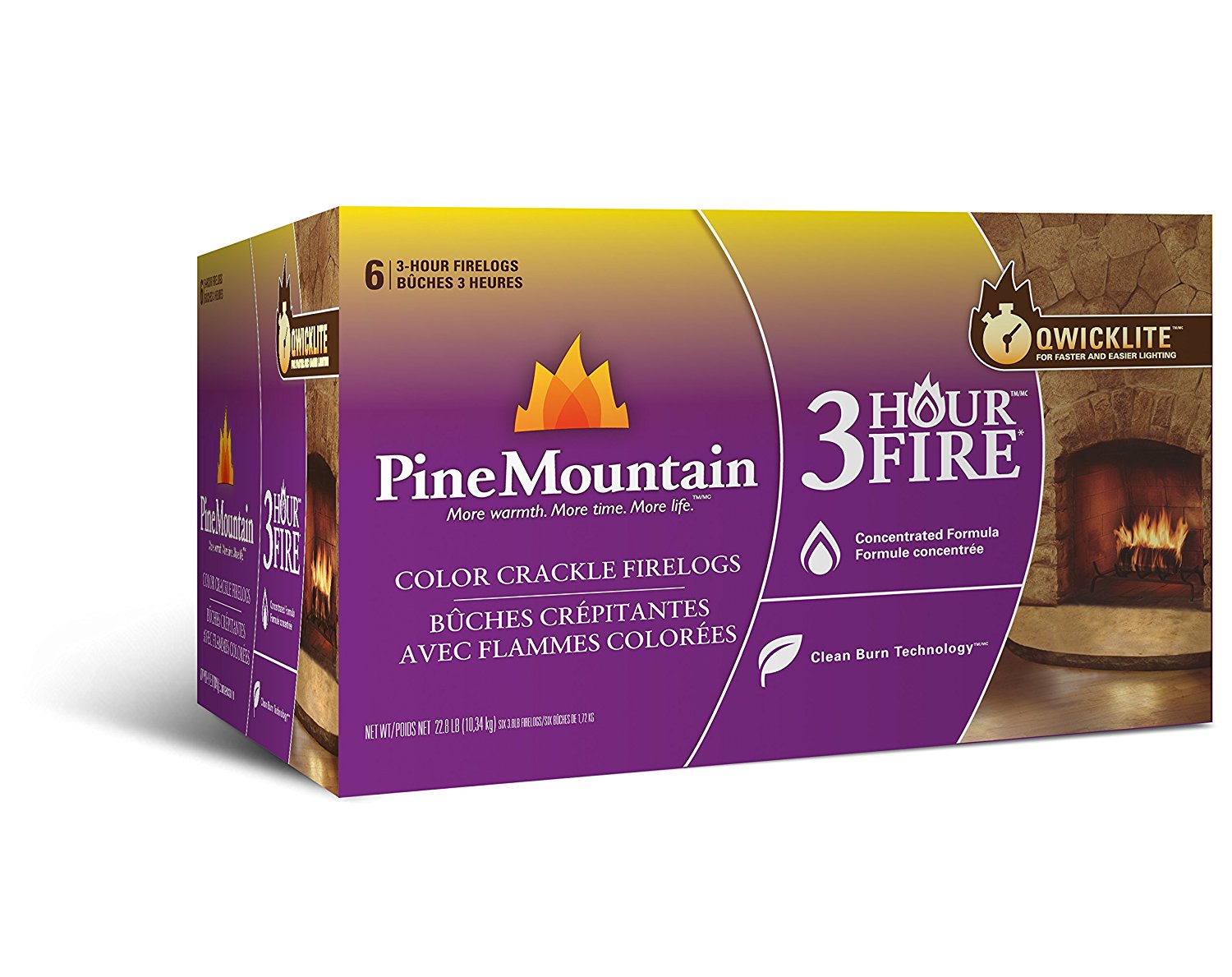 Pine Mountain Cracklelog Crackling Firelog, 3Hour Burn Time, Crackle Sounds, 6 Logs N4 free
