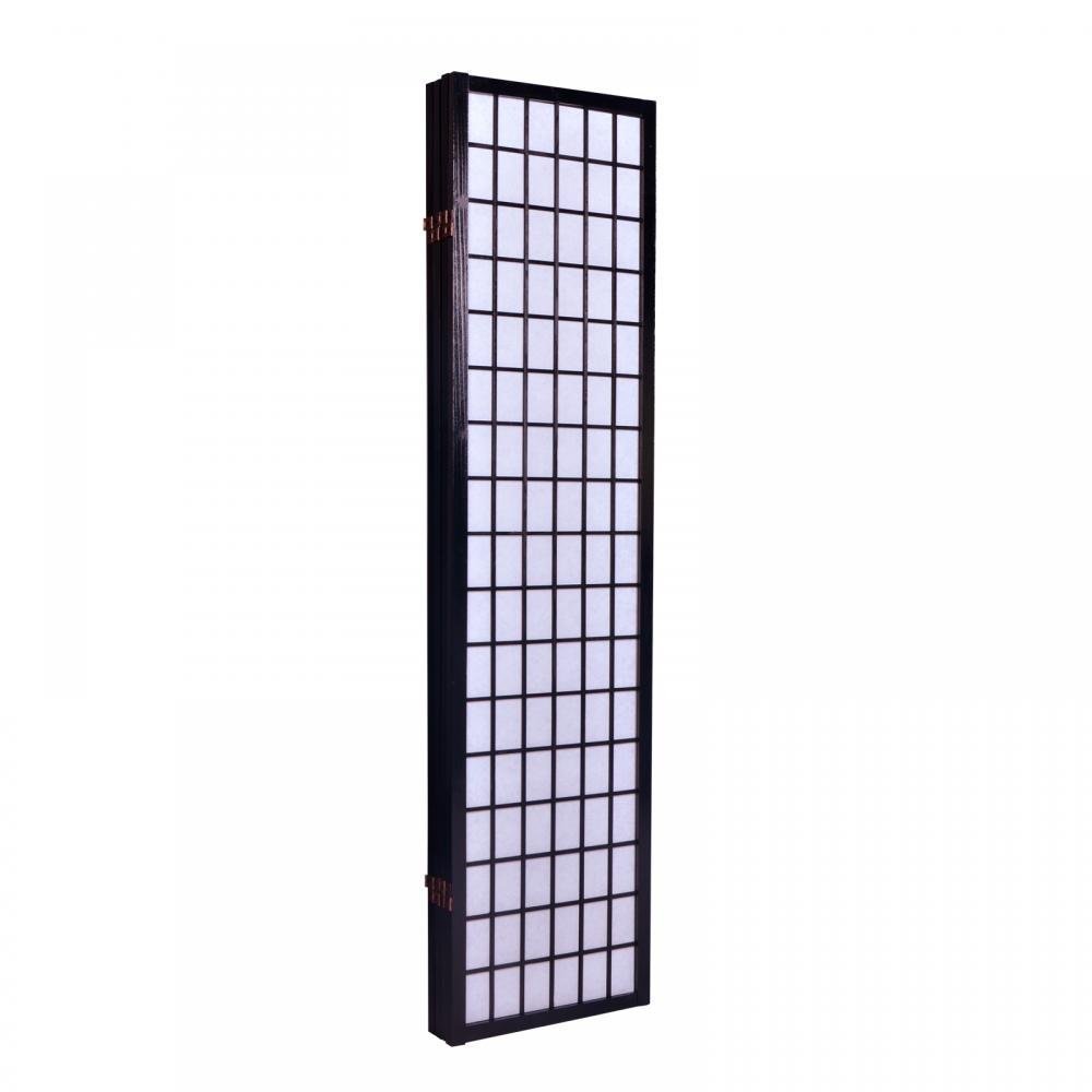 New Black 4 Panel Room Divider Screen Oriental Style Shoji Solid Wooden