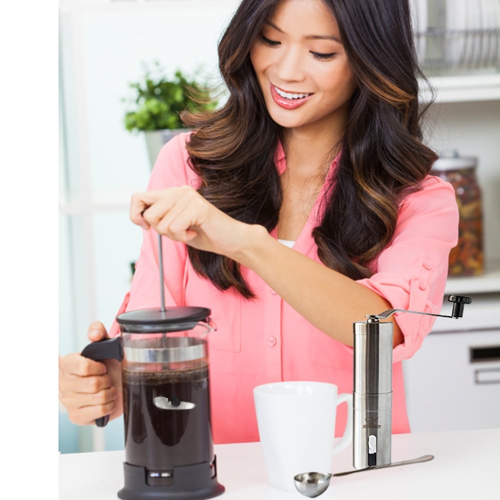 Best Manual Coffee Grinder Stainless Steel Mill, Adjustable Precision