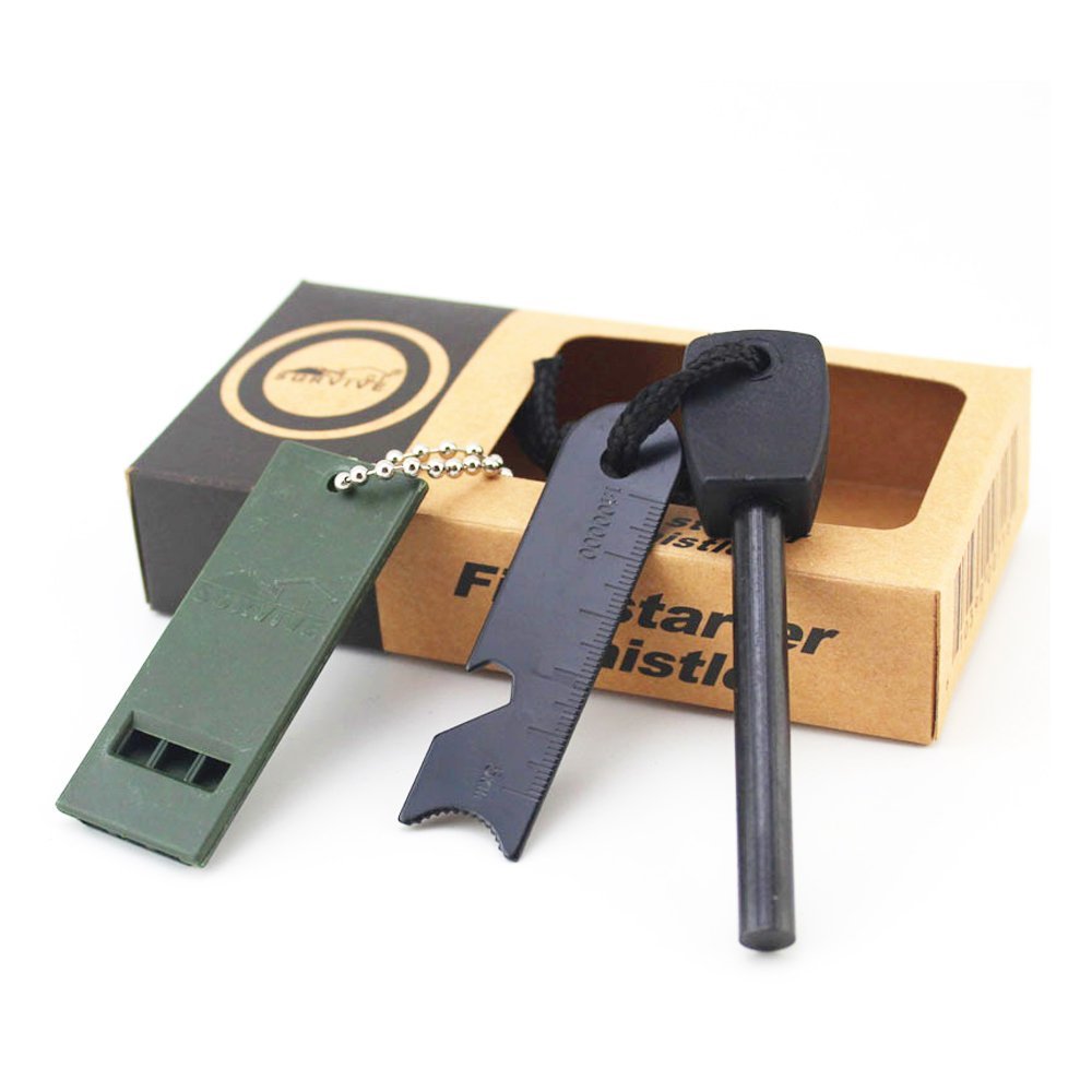 Geekercity Multifunction 5 In 1 Fire Starter Magnesium Emergency Fire