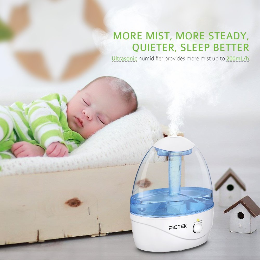 Pictek Cool Mist Ultrasonic Humidifier, 2.6Liter Whole House