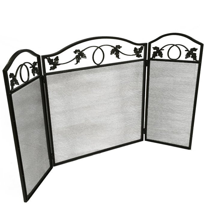Amagabeli 3panel Wrought Iron Fireplace Screen Heavy Duty Folding Fire