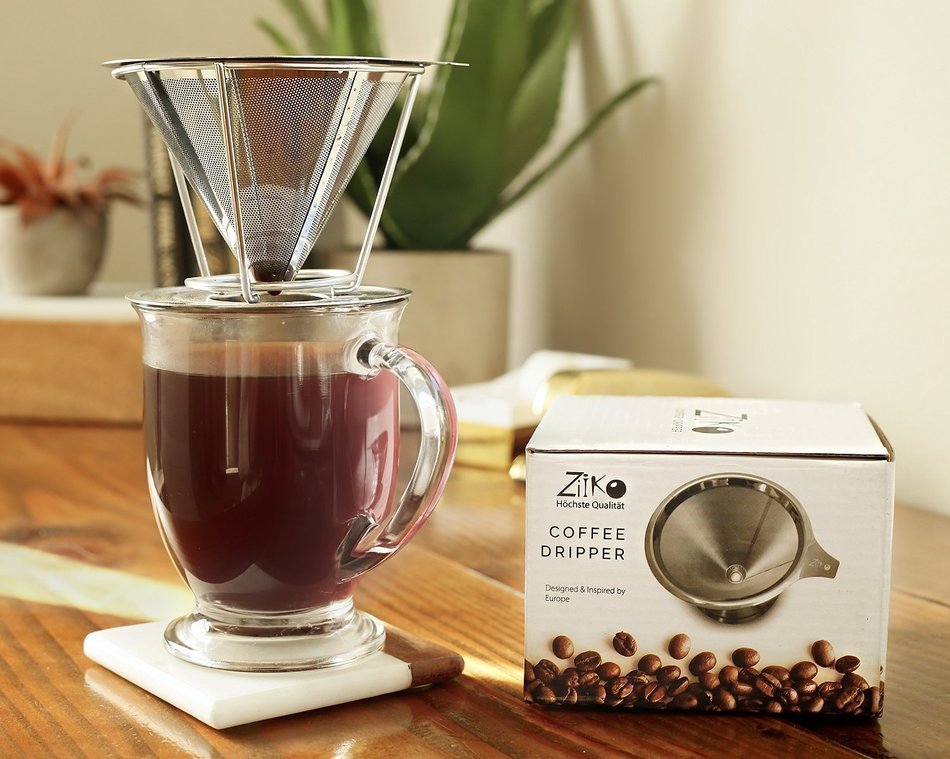 European Stainless Steel Single Cup Pour Over and Hand Drip Coffee