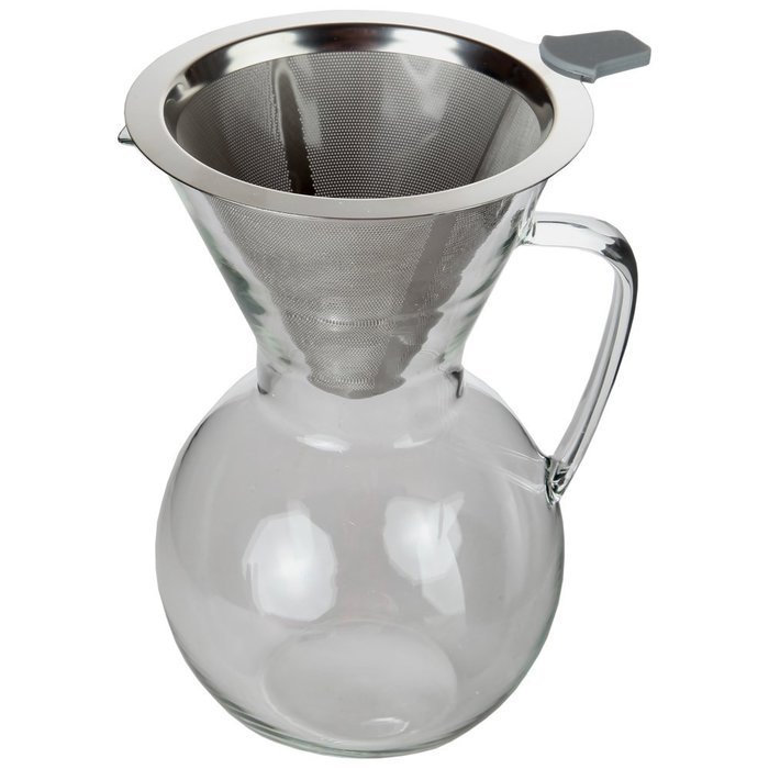HomeX Pour Over Drip Coffee Maker With Stainless Steel Filter and Glass Carafe (6Cup Carafe