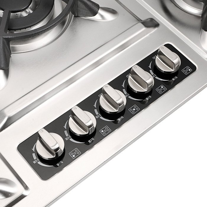 Brand New Fashion 35.5 in Stainless Steel 5 Burner BuiltIn Stoves NG