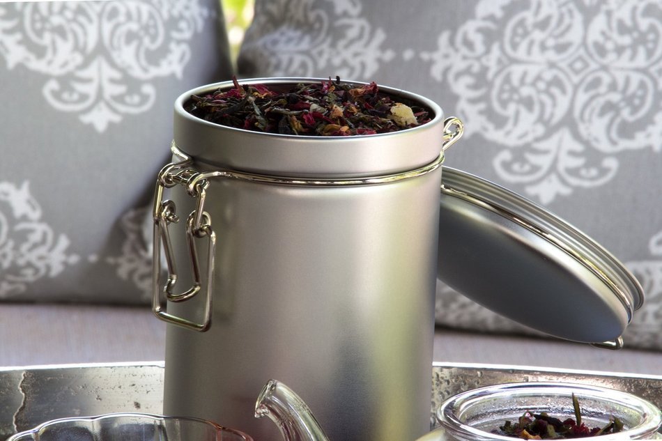 PureTea Latching Tea Tin, Tea Canister, Spice Storage Tins, Coffee