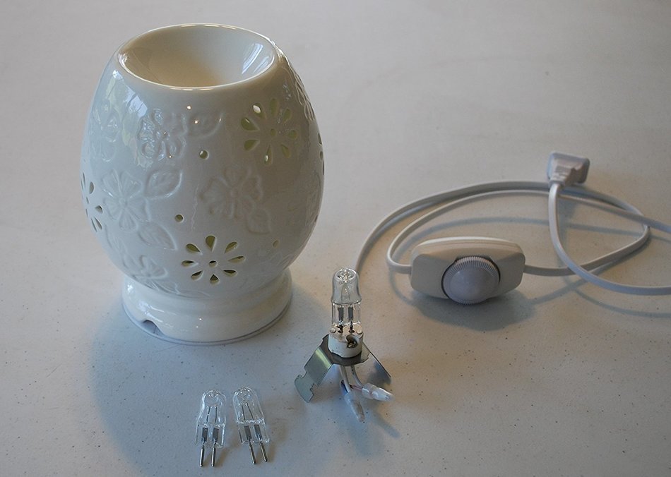 Aromatherapy lamp white ceramic electric oil burner with dimmer control