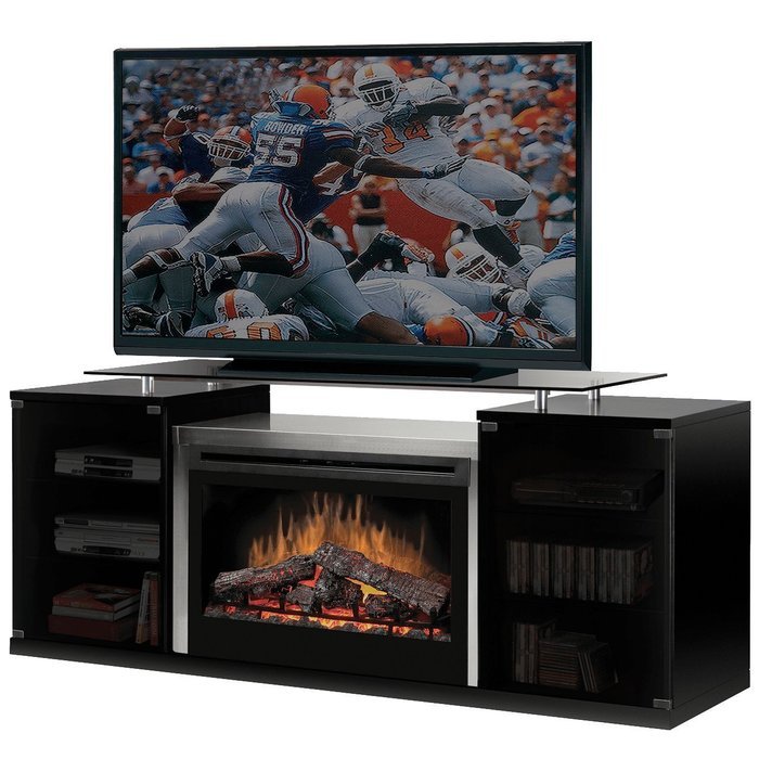 Dimplex Marana TV Stand with Electric Fireplace in Black Logs free