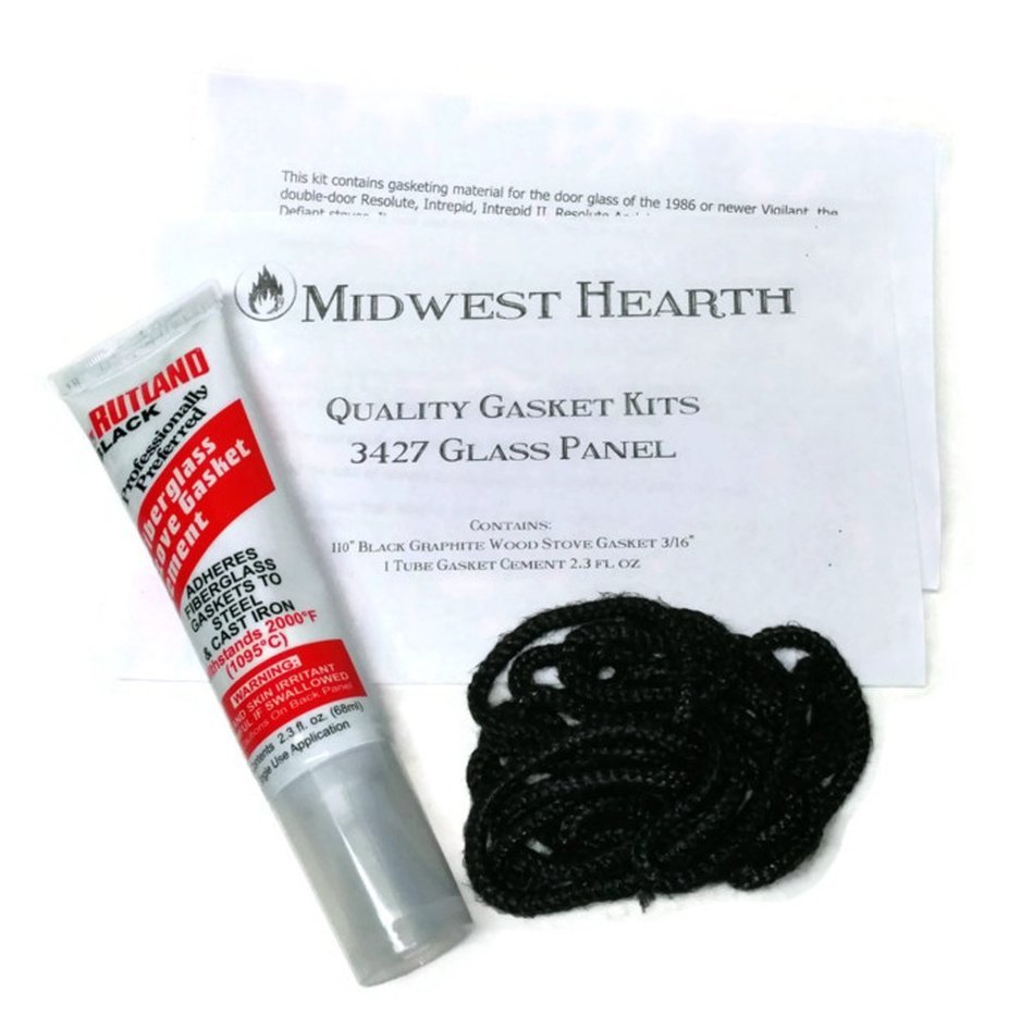 3427 Glass Panel Stove Gasket Kit for Vermont Castings Premium Kit by Midwest Hearth free