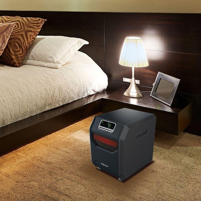 Lifesmart 1500Watt 6Element Digital Thermostat Large Room Infrared Bulb Heater with Remote N2