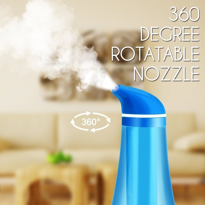 HOMETEK Ultrasonic Humidifier with 2.2 Liter Water Tank 360 Degree Rotatable Nozzle, Swan Shape