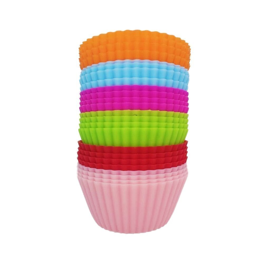 Newlemo 24 Pack Silicone Cupcake Mold Cake Muffin Mold Egg Tart Mold