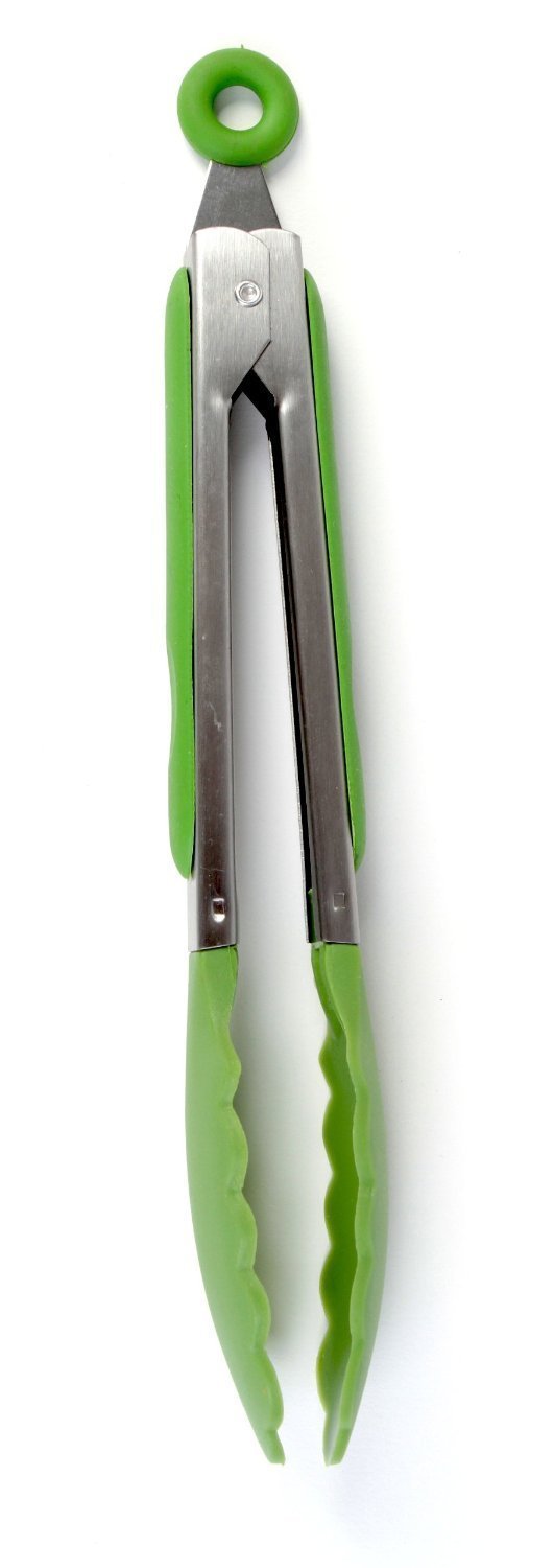 Good Living SiliconeCoated Set of Locking Food Tongs for Cooking on