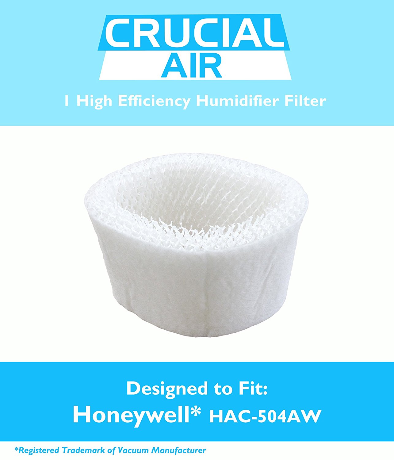 1 Honeywell HAC504AW Humidifier Filter; Fits Honeywell HCM350, HCM
