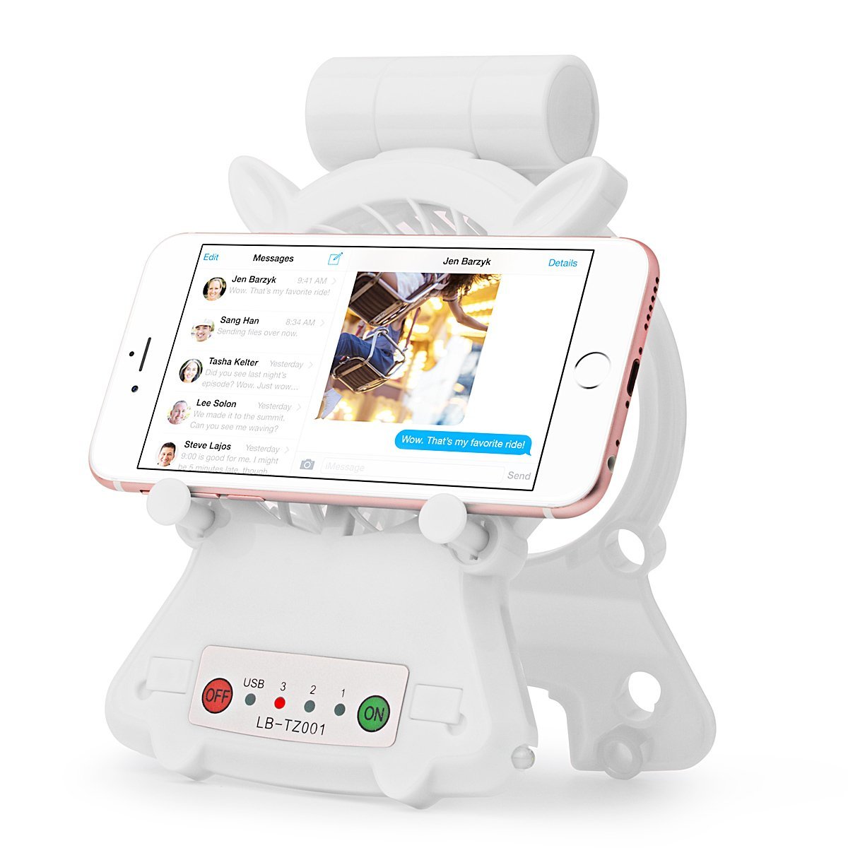 Zuoao Personal Fan Portable Mini usb Desk Rechargeable Fan with Phone