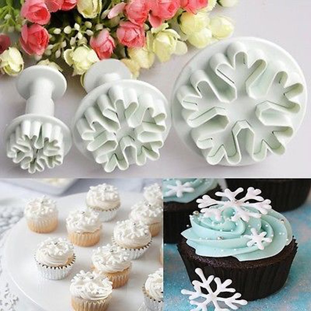 Whitelotous Christmas Theme Cookie Cutters Plastic Fondant Cake