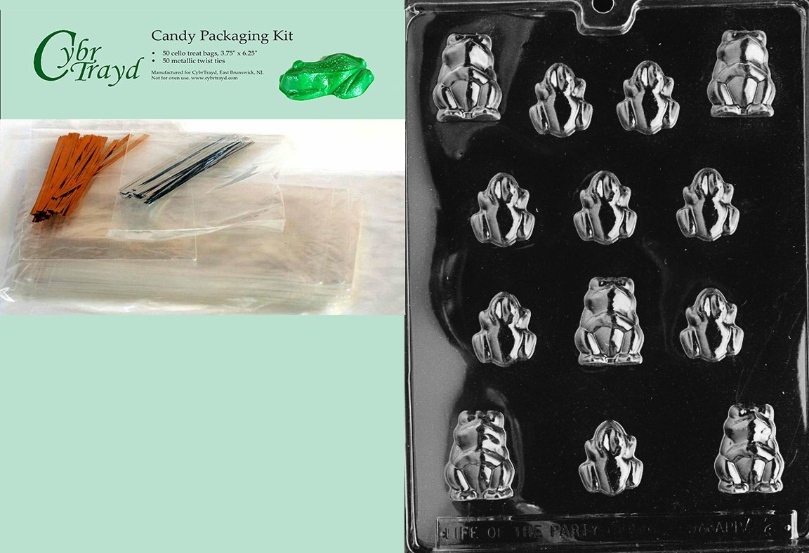Cybrtrayd A002 Frogs Chocolate Candy Mold with Exclusive Cybrtrayd