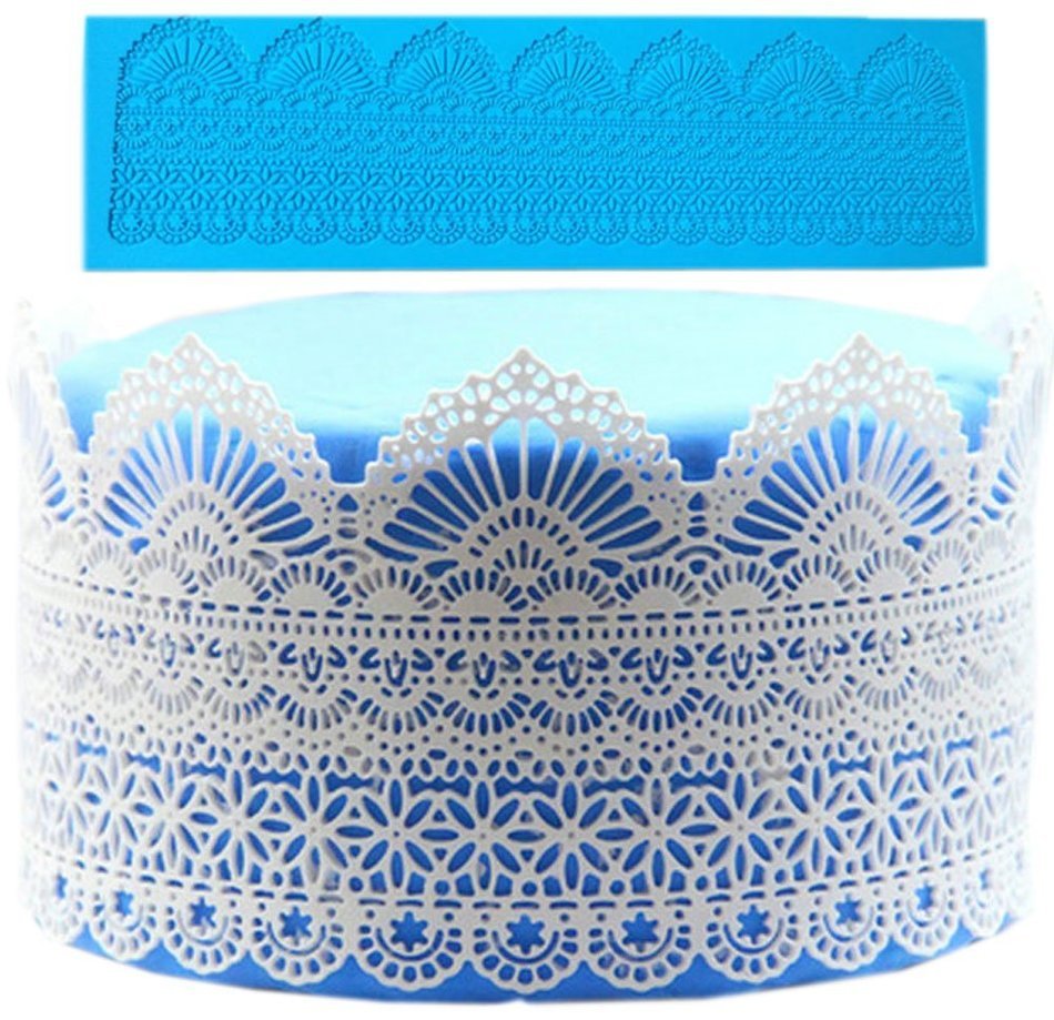 Lesirit Flower Pattern Silicone Fondant Mat Cake Lace Embossed Cake