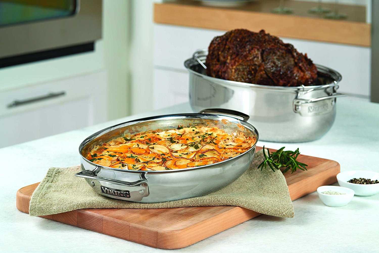 Viking Culinary 3Ply Stainless Steel Oval Roaster with Metal Induction