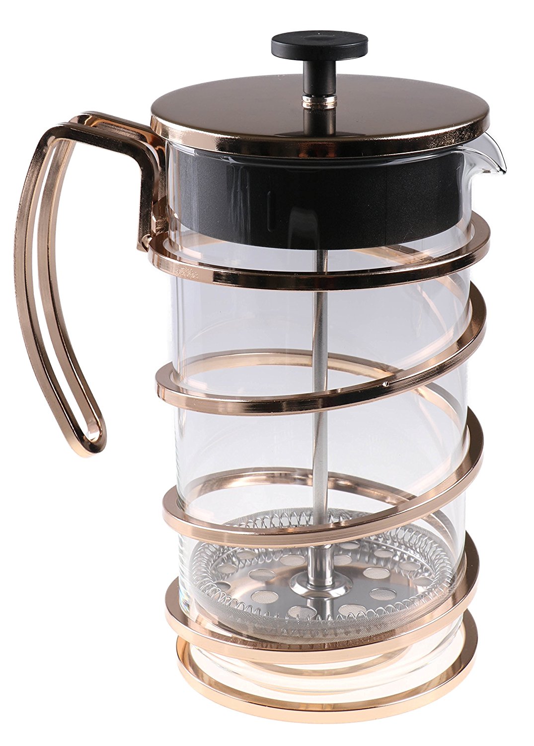 Gourmet 1 Liter Gold French Press Coffee Brewer with Spiral Design free