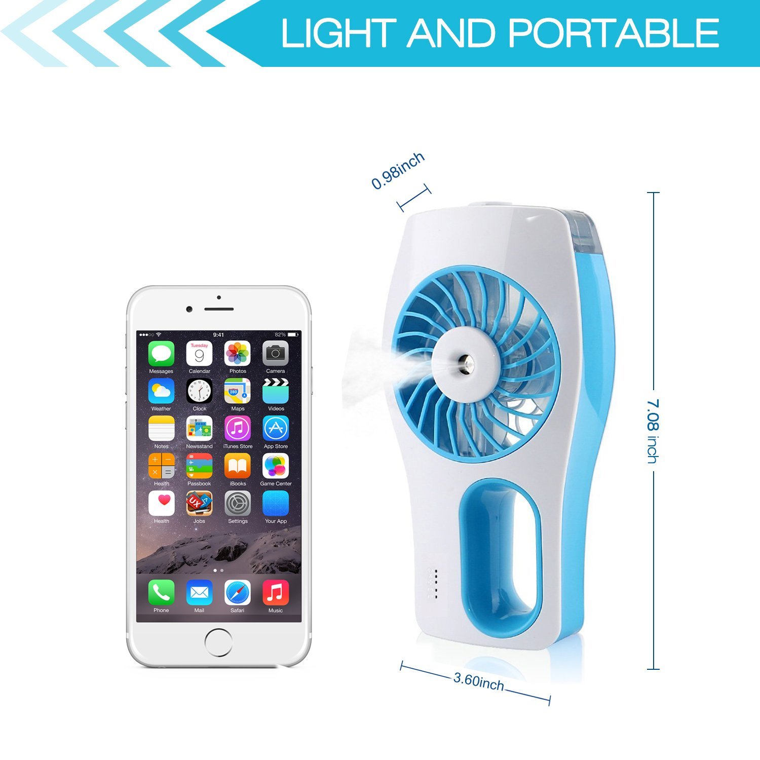 Accmor Handheld Water Mist Fan, Mini Outdoor Misting Fan with Cool
