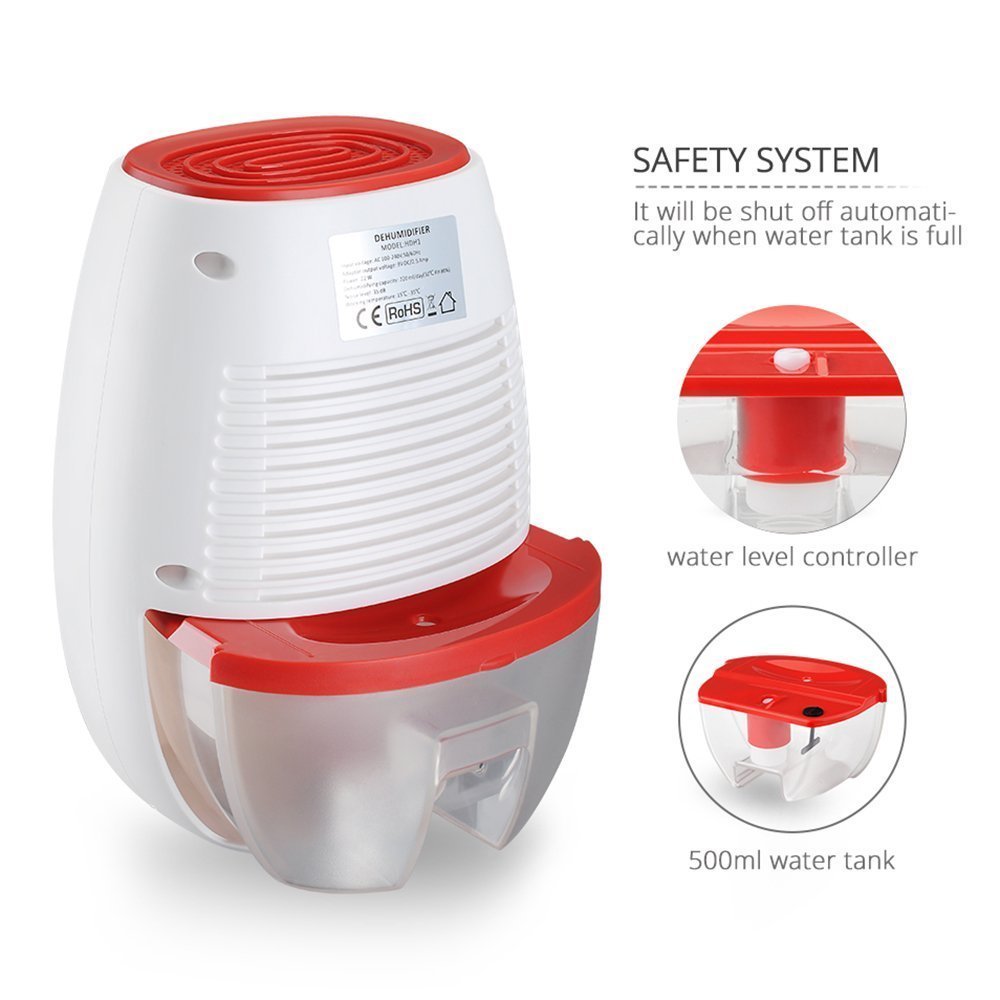 LOHOME® Electric Dehumidifier, Portable Mini Dehumidifier 500L Whisper