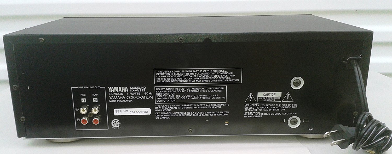 Yamaha KXW392 Recordable Auto Reverse Dual Cassette Tape Deck with