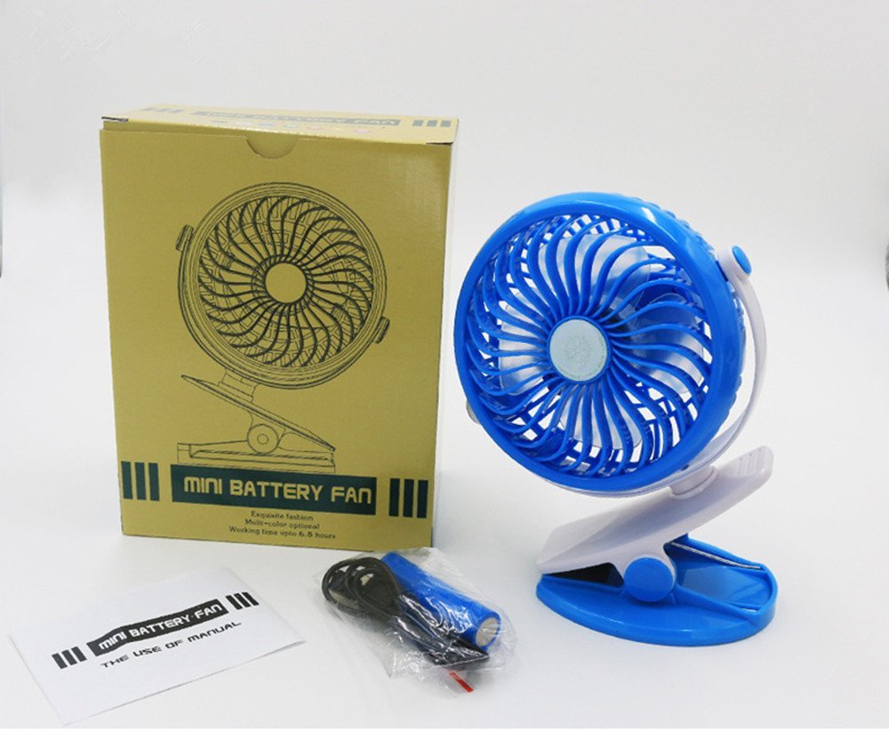360º Rotation, Clipon, Mini Portable Battery Fan Personal Handheld USB
