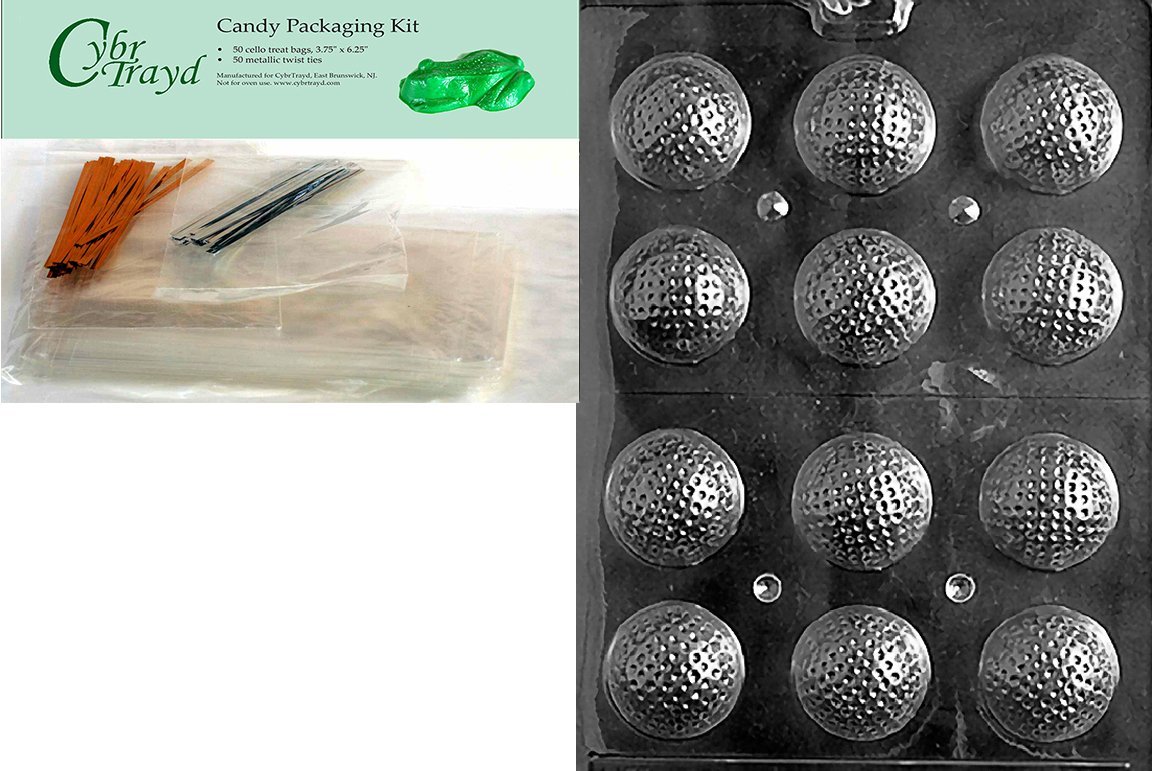 Cybrtrayd S051 Golf Balls 3D Chocolate Candy Mold with Exclusive