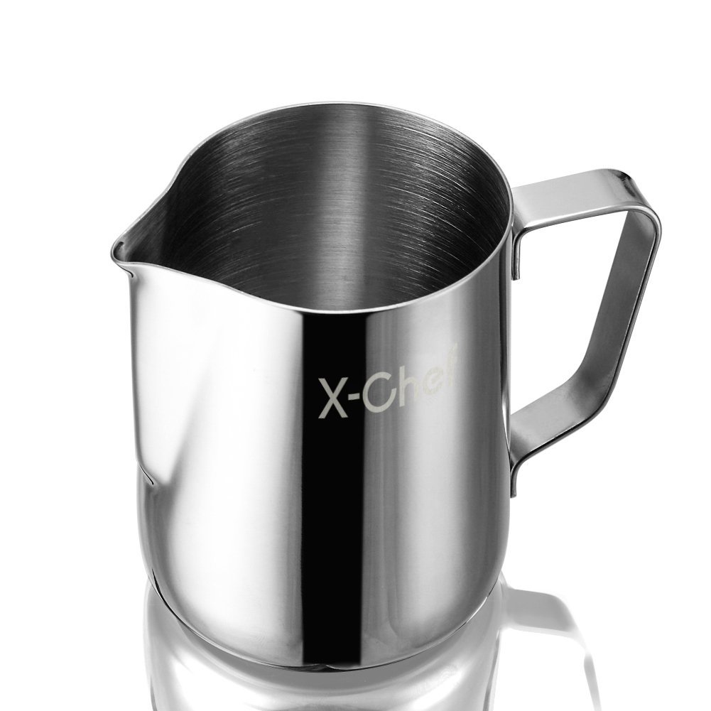 Milk Pitcher, XChef Stainless Steel Milk Cup Milk Frothing Pitcher