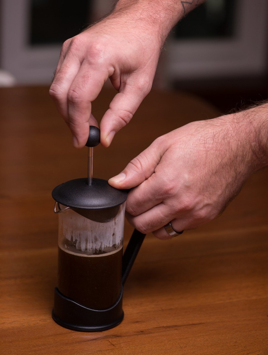 Gourmet Single Serve Shatter Resistant Black French Press Coffee Brewer