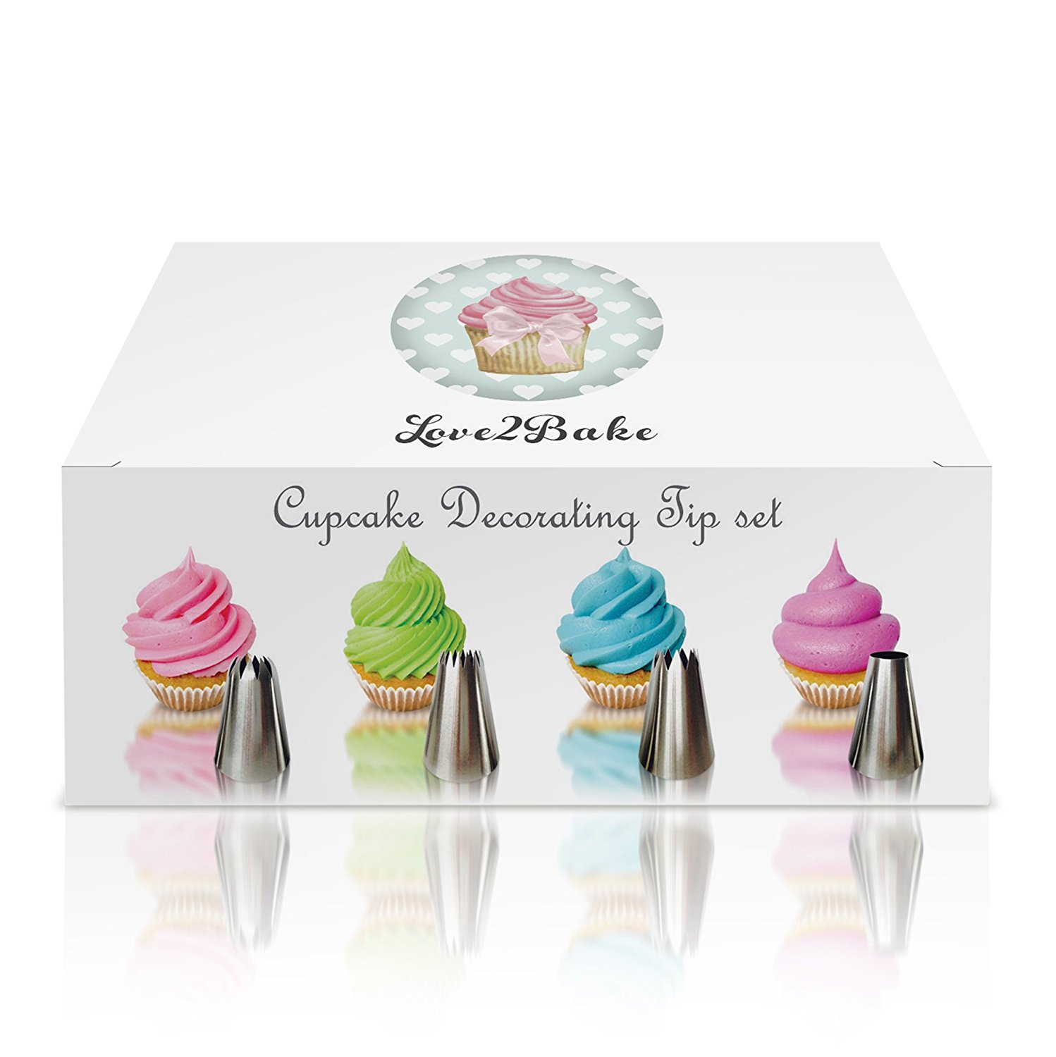 Cupcake Decorating Tip Set by Love2bake Classic Extra Large Stainless