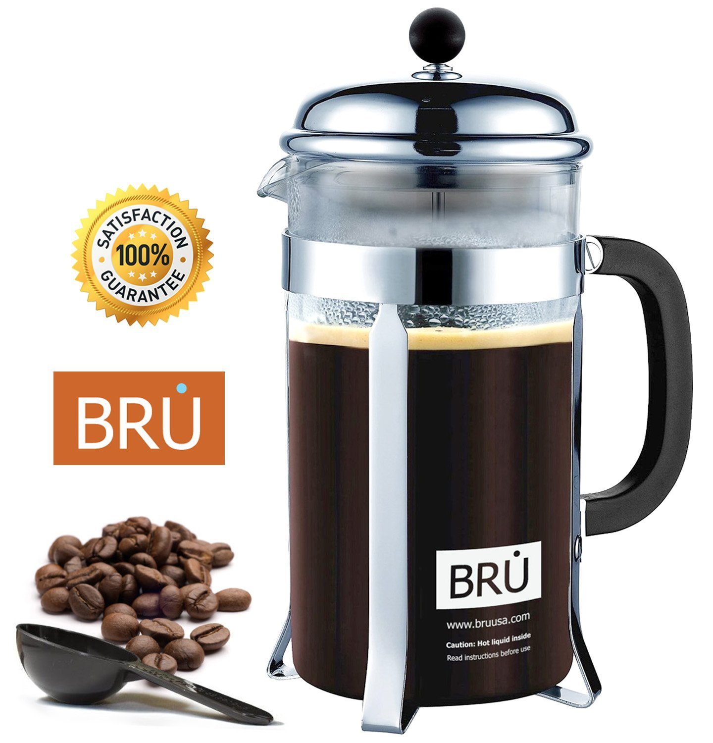 SALE! Classic French Press BRU USA Coffee & Tea Maker 8 Cup 34 Oz